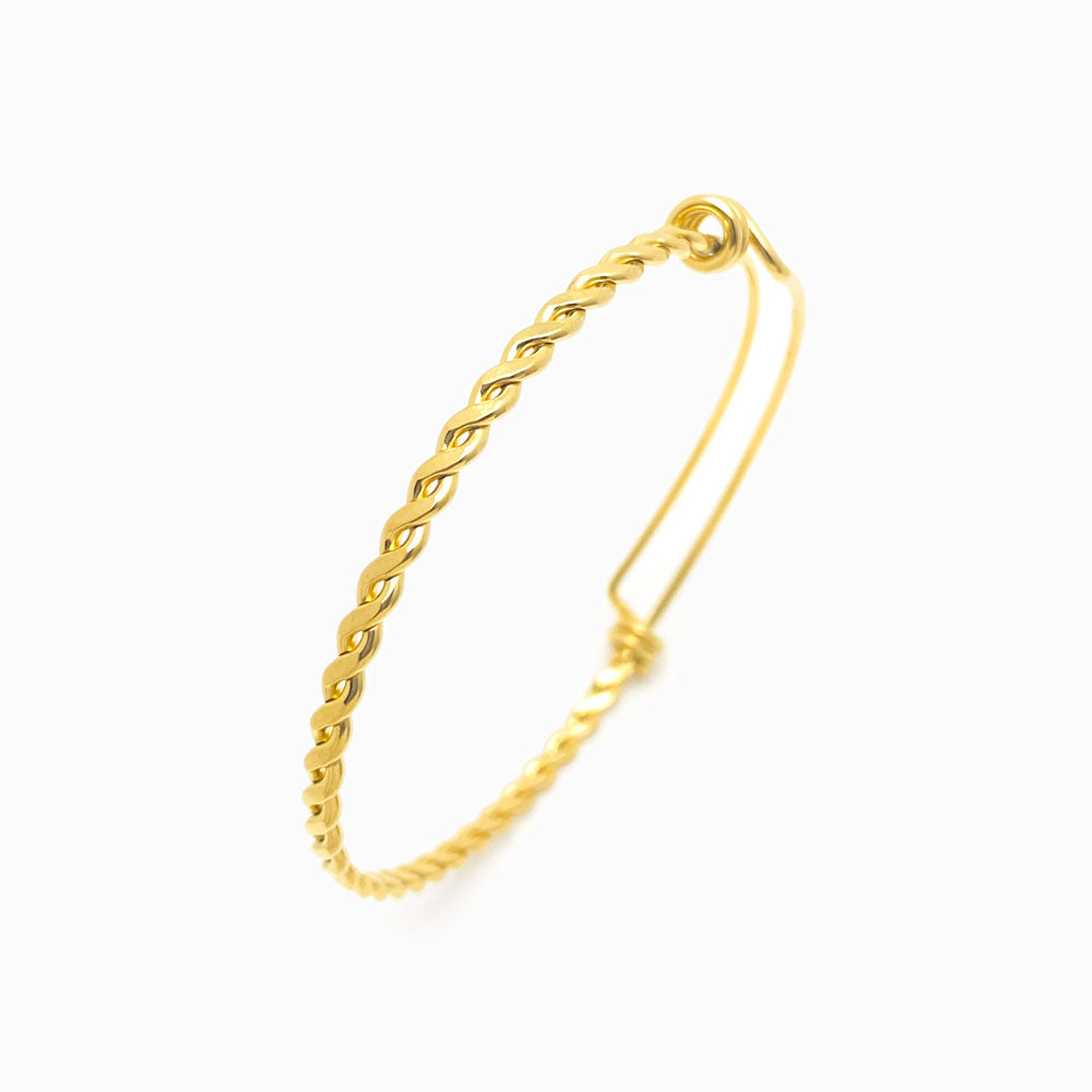 Pulseira Trançada - Aço Inox Dourado