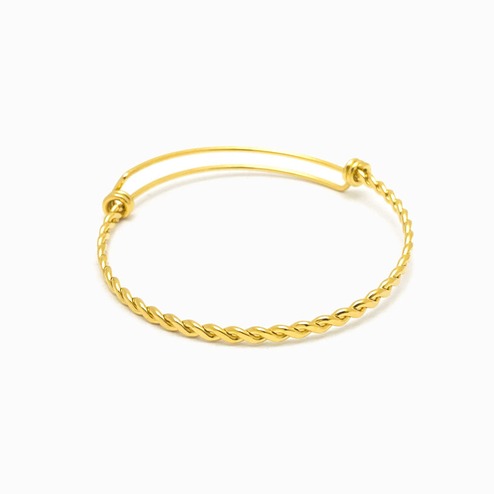 Pulseira Trançada - Aço Inox Dourado