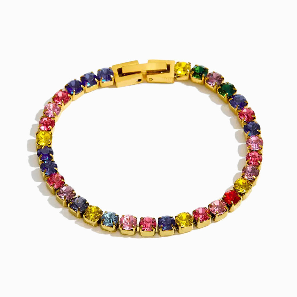 Pulseira Colorida com Zircónias SL2437D-HMR080 - Aço Inox