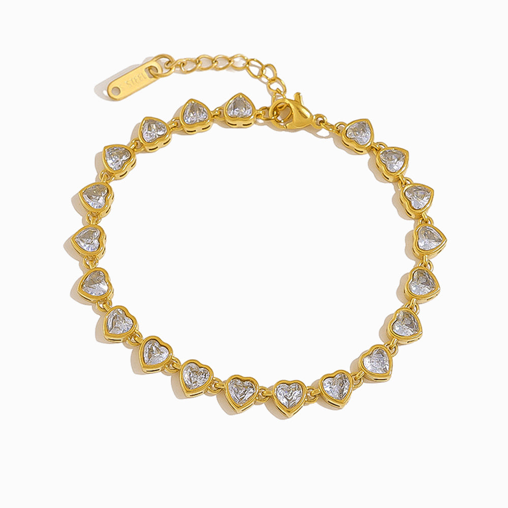 Pulseira Corações SL2307 - Aço Inox