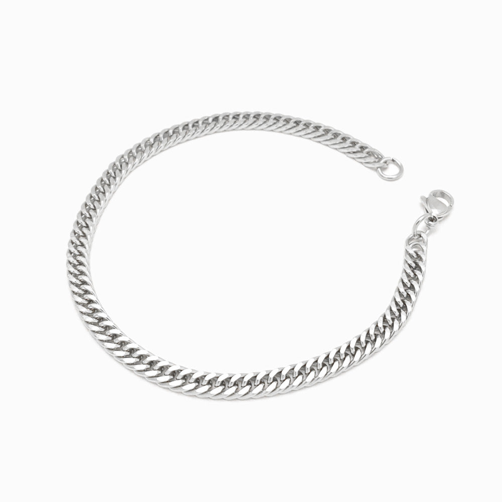 Pulseira Elo Achatado SL3001 - Aço Inox Prateado