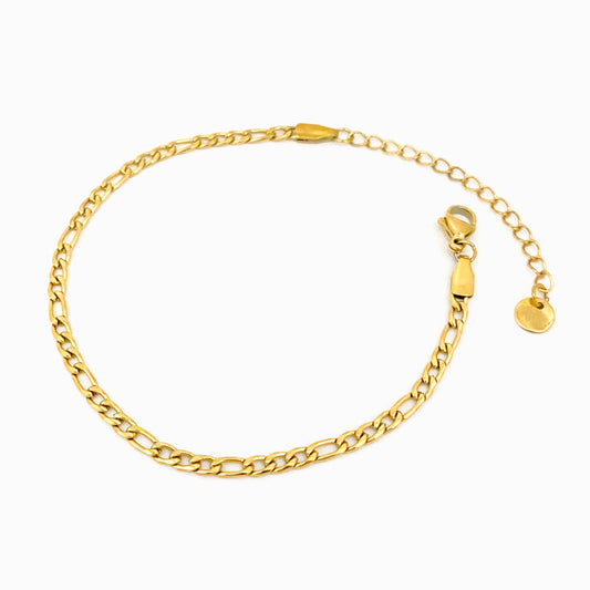 Pulseira Fígaro 3mm SL1002 - Aço Inox Dourado