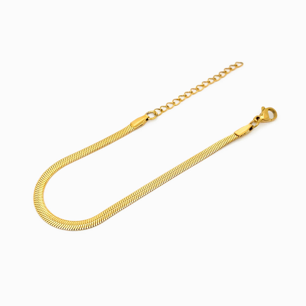 Pulseira Malha Snake 3mm SL1051 - Aço Inox Dourado