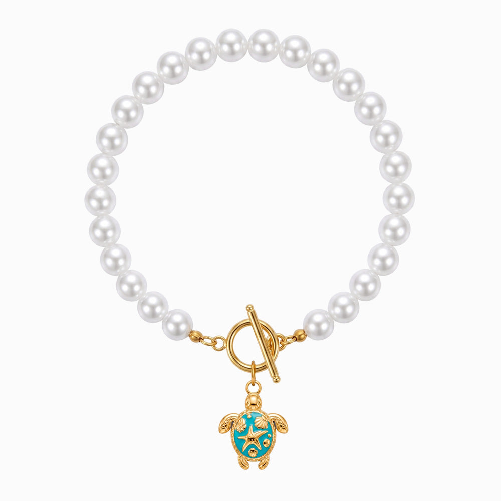 Conjunto 10 Pulseiras Verão com Pérolas SL8035 - Aço Inox