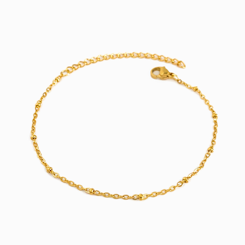 Pulseira com Bolinhas - Aço Inox Dourado