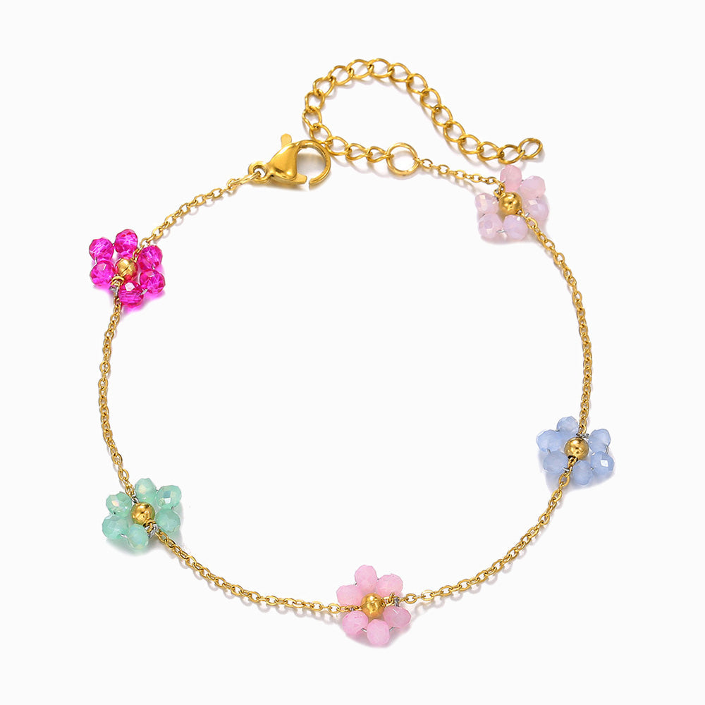 Pulseira com Flor SL2141 - Aço Inox – ellabiju