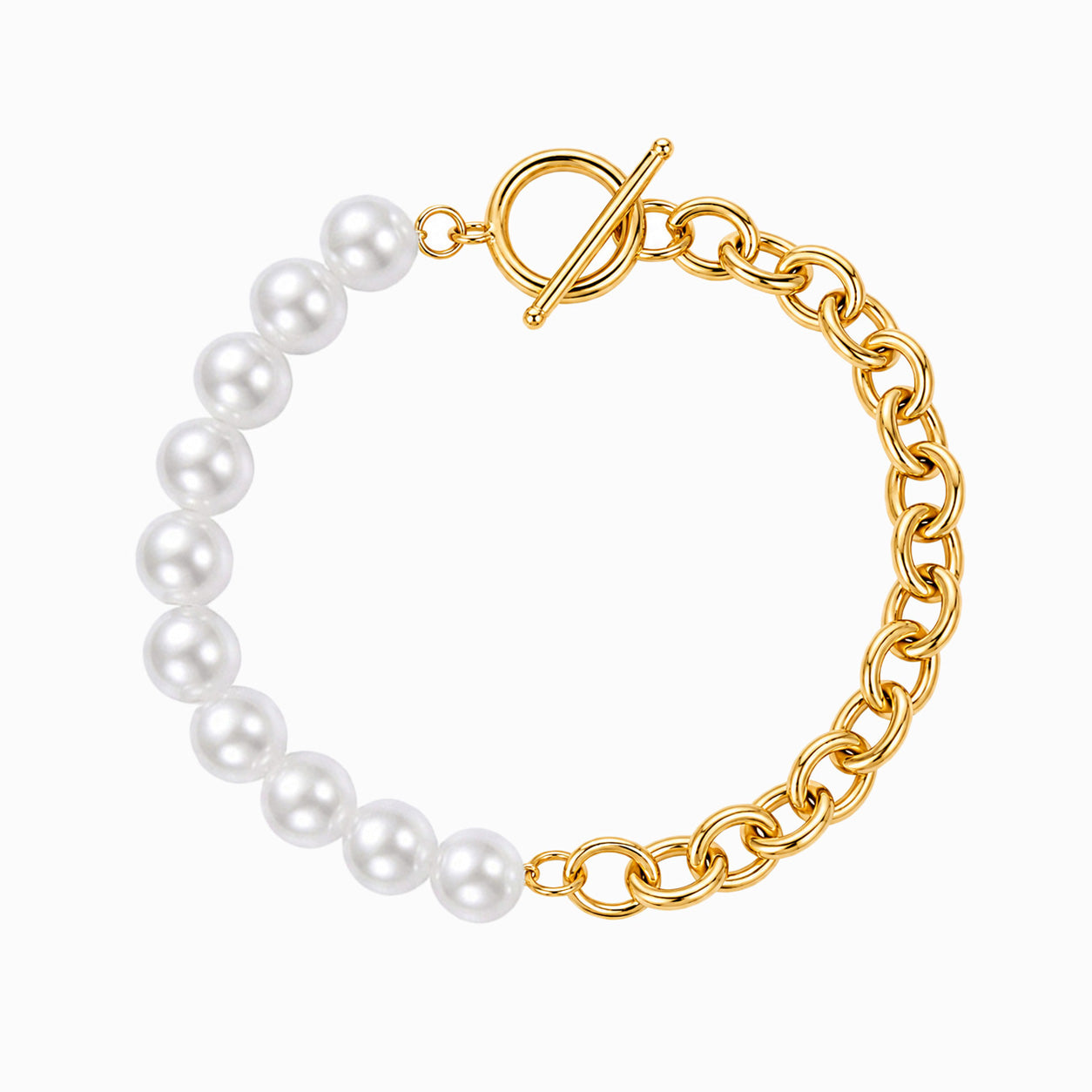 Pulseira com Pérolas SL8036D-SZR050 - Aço Inox