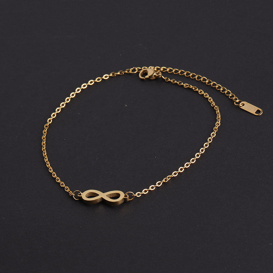 Pulseira com Símbolo do Infinito - Aço Inox Dourado