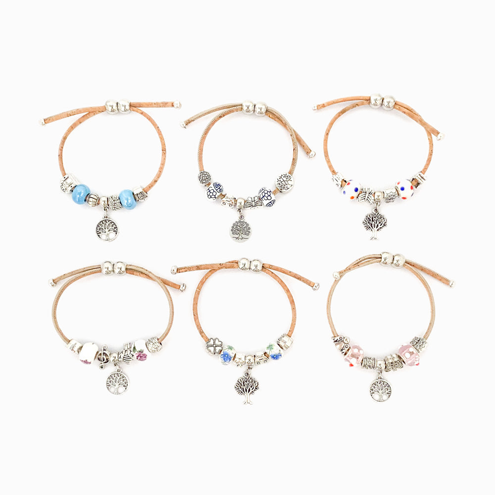 Conjunto 6un Mix Pulseira de Cortiça PT4008