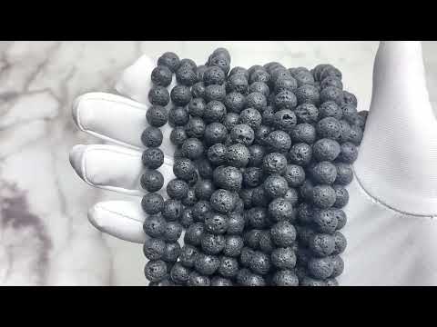 Apresentação Fiada Contas Pedra Vulcânica 8mm