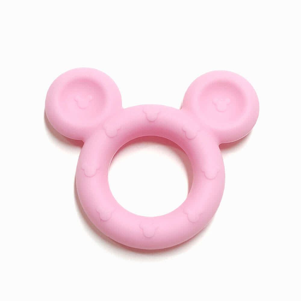 ANEL DE SILICONE EM FORMA DE MICKEY ROSA BEBÉ