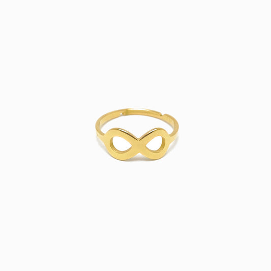 Anel Símbolo do Infinito - Aço Inox Dourado
