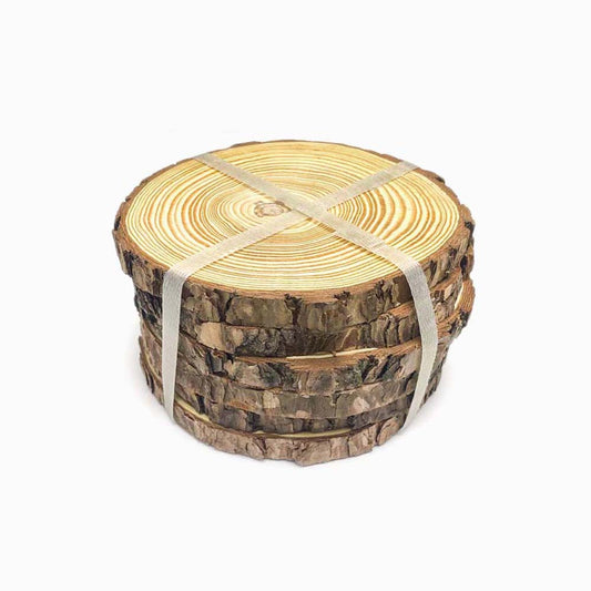 Pack 6 base tronco madeira 17cm