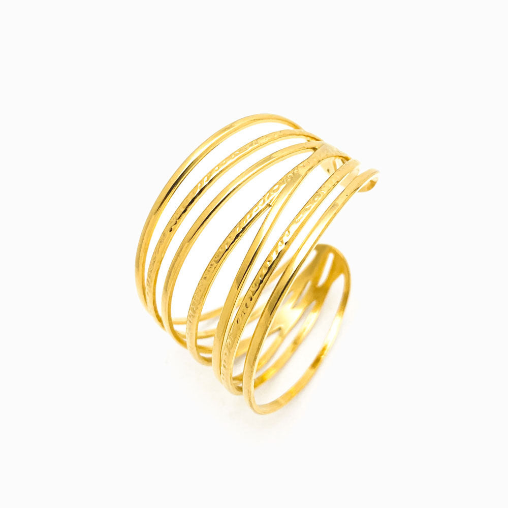 Bracelete Masculina Aço Inox Dourado SZ1004