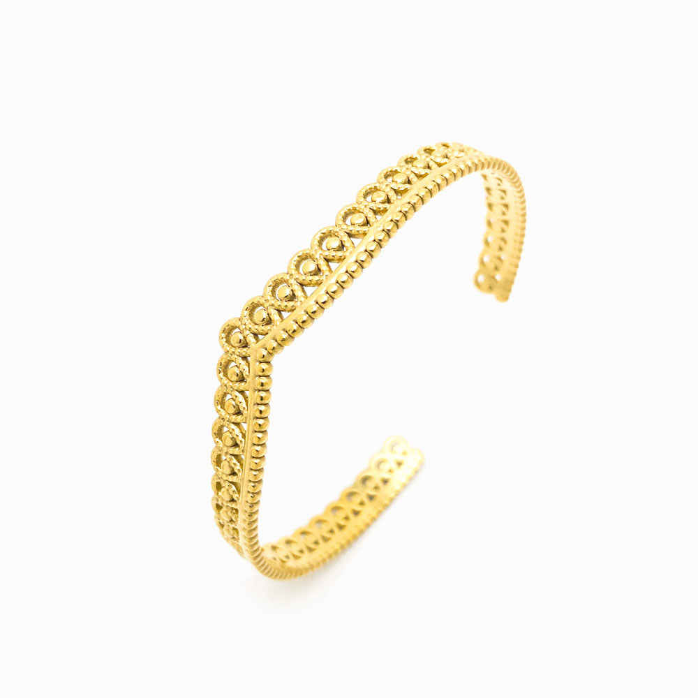 Bracelete Masculina Aço Inox Dourado SZ1014