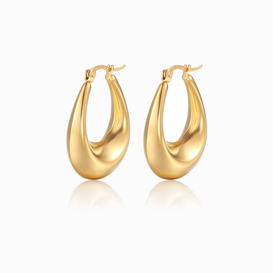 Brincos Aço Inox Dourado 33x24mm