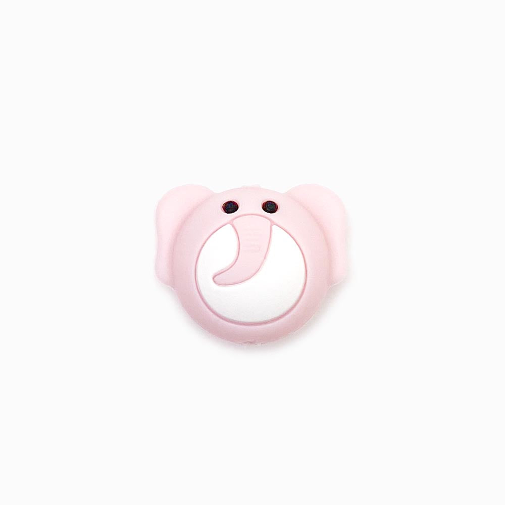 Contas de silicone elefante rosa bebé