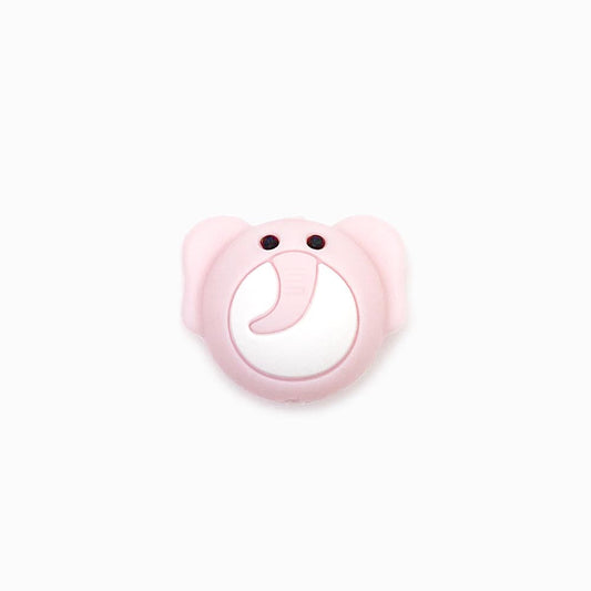 Contas de silicone elefante rosa bebé