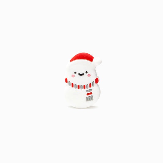 Contas de Silicone Boneco de Neve Vermelho 34x22mm