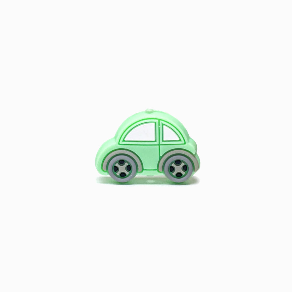 Contas de Silicone Carro Verde Água 30x21mm