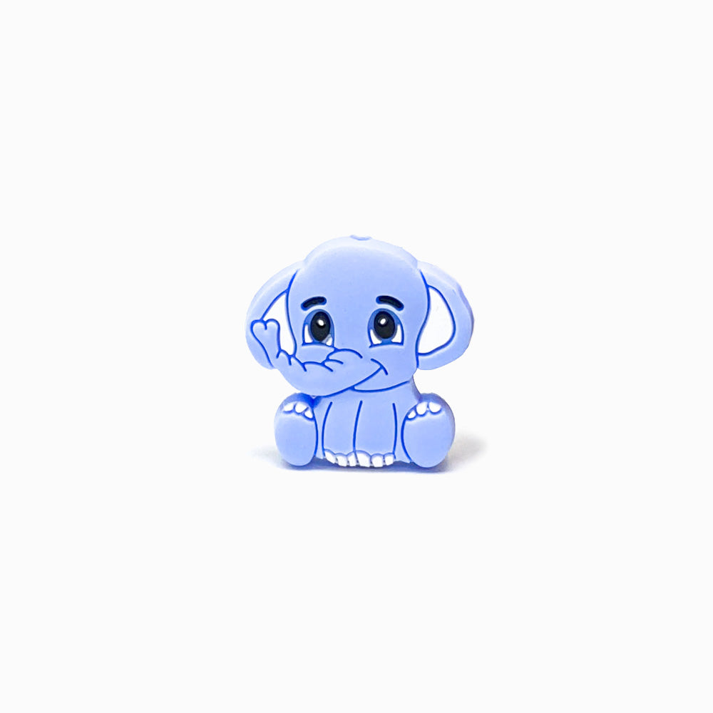 Contas de Silicone Elefante Azul Claro 29x28mm