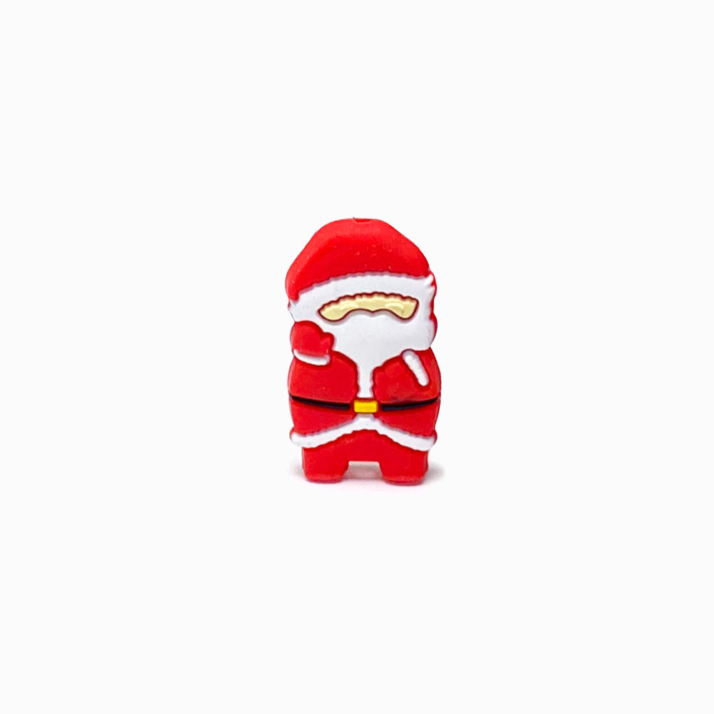 Contas de Silicone Pai Natal Vermelho 32x18mm