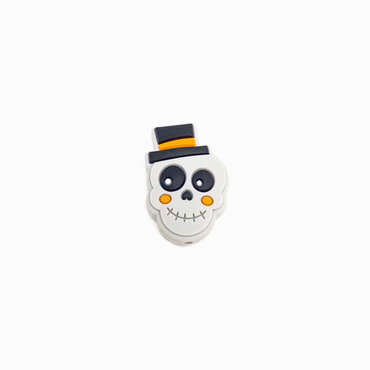 Contas de Silicone para Prendedor de Chucha Caveira 29x21mm CINZA