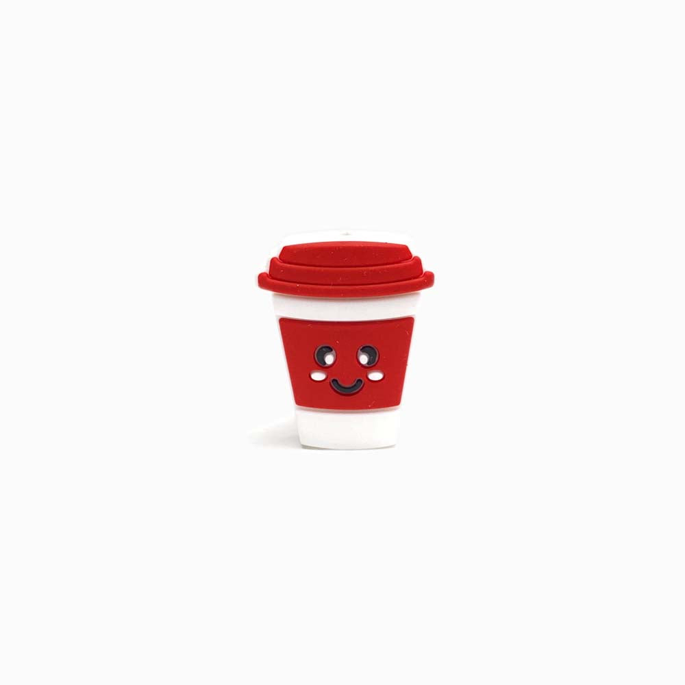 Contas de Silicone para Prendedor de Chucha Copo de Café 30x25mm VERMELHO