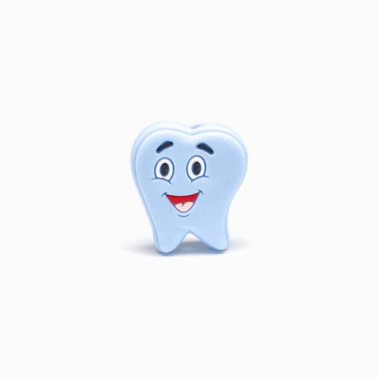 Contas de Silicone para Prendedor de Chucha Dente azul bebé