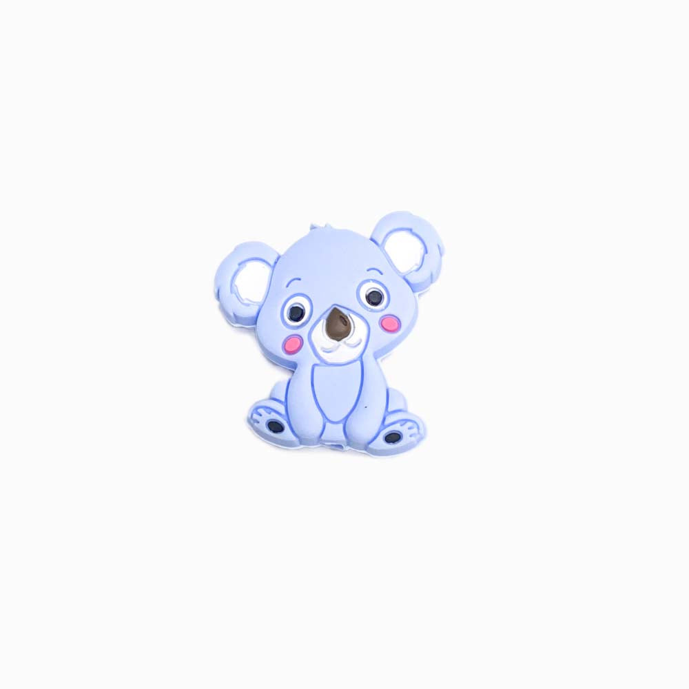 Contas de silicone para prendedor de chucha koala 30x29mm azul bebé