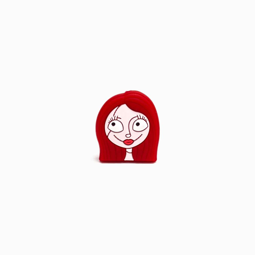 Contas de Silicone para Prendedor de Chucha Menina 30x27mm VERMELHO