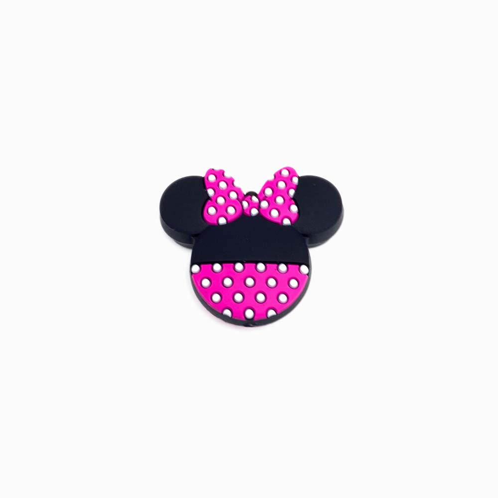 Contas de silicone minnie 35x30mm ROSA CHOQUE