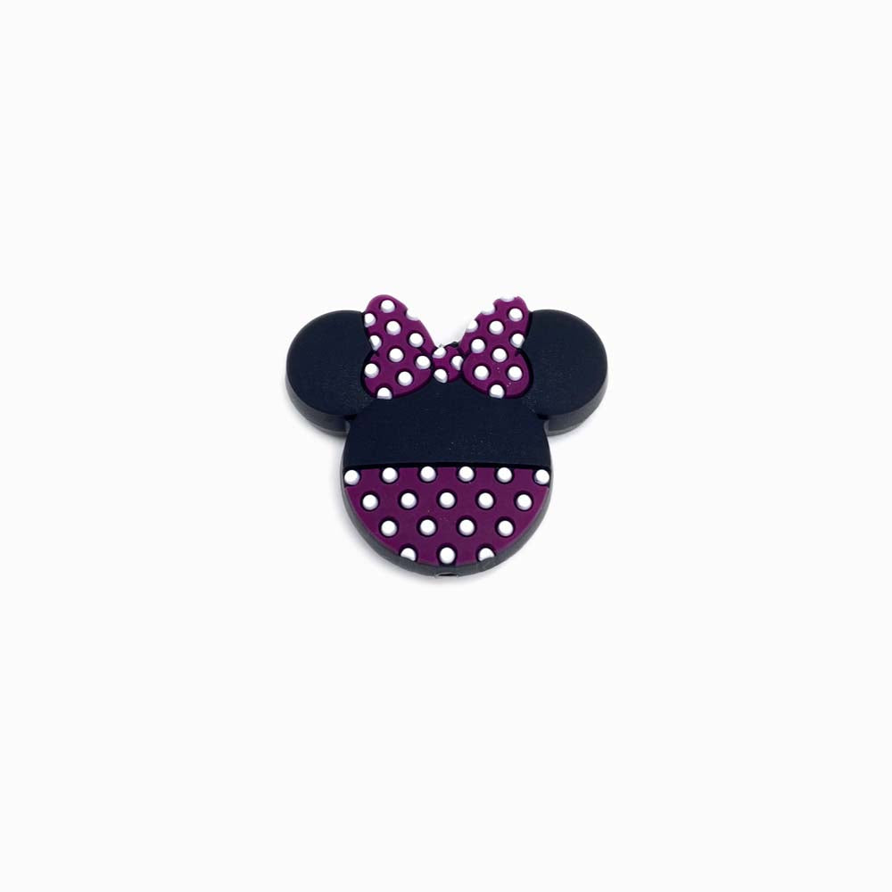 Contas de silicone minnie 35x30mm ROXO