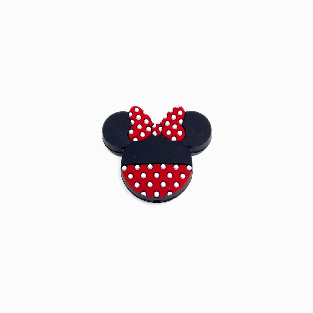 Contas de silicone minnie 35x30mm VERMELHO