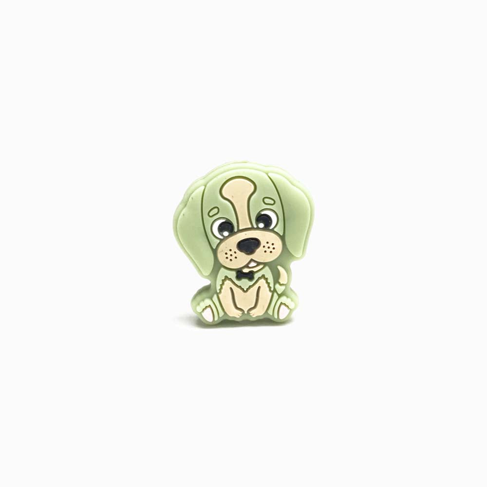 Contas de Silicone para Prendedor de Chucha Pug 29x24mm VERDE CLARO