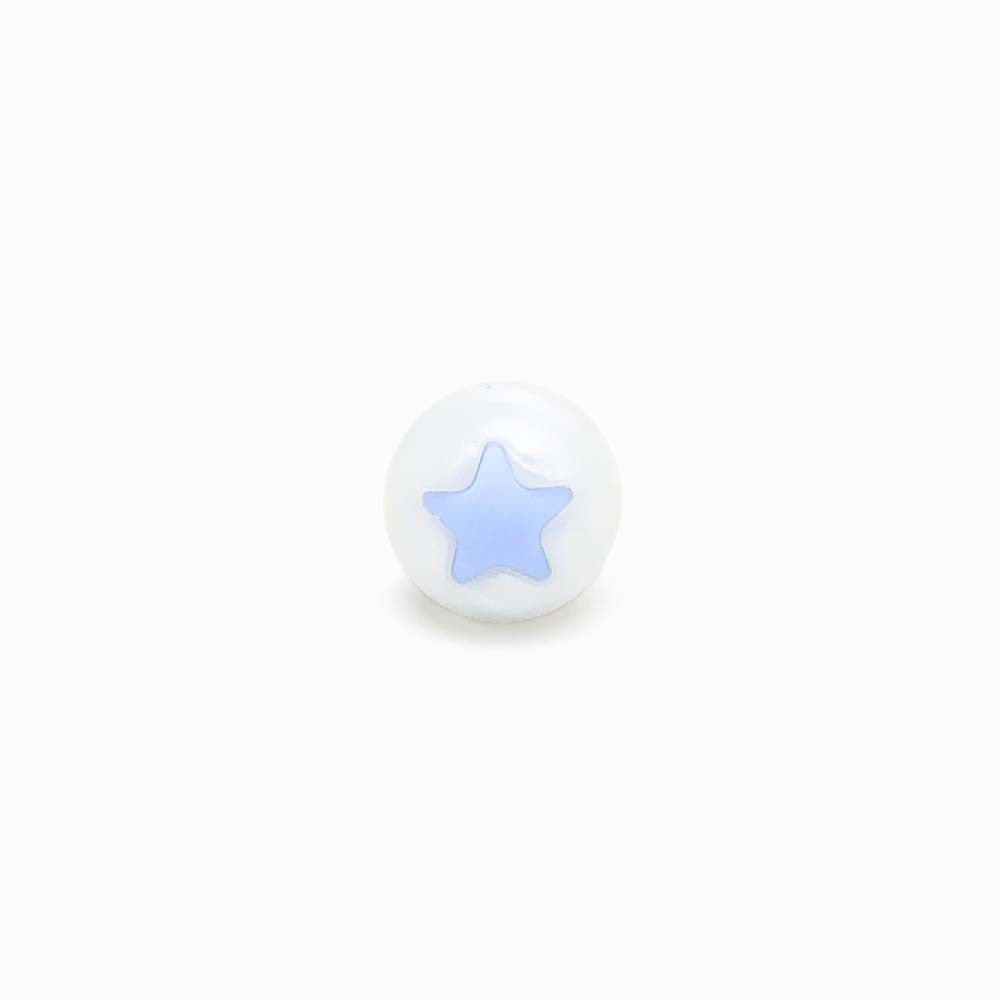 Contas de Silicone com Estrela 15mm AZUL
