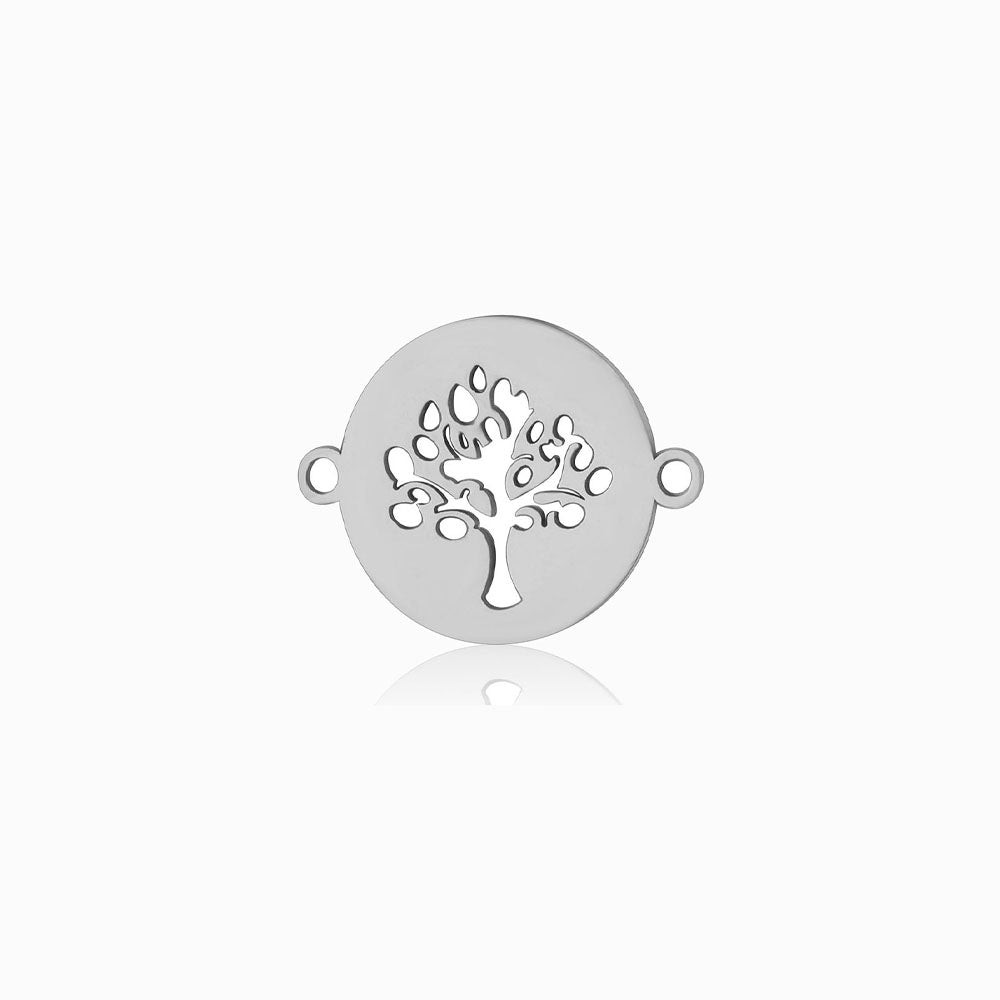 Entremeio Árvore da Vida 19x15mm - Aço Inox Prateado com Acabamento Espelhado