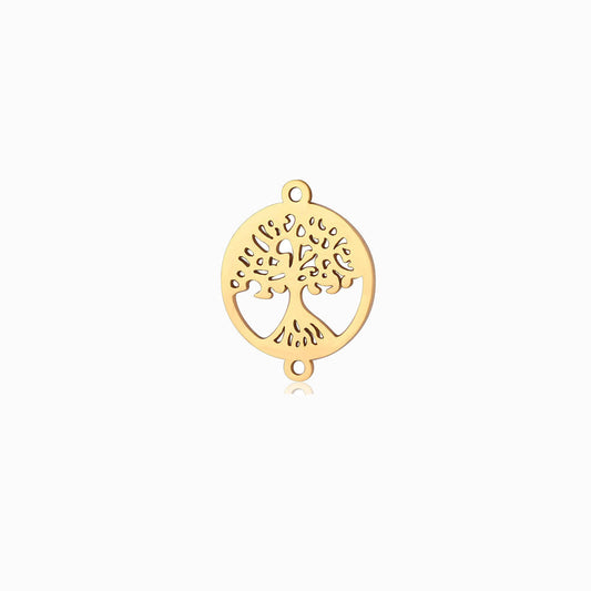 Entremeio Árvore da Vida 20x15mm - Aço Inox Dourado com Acabamento Espelhado