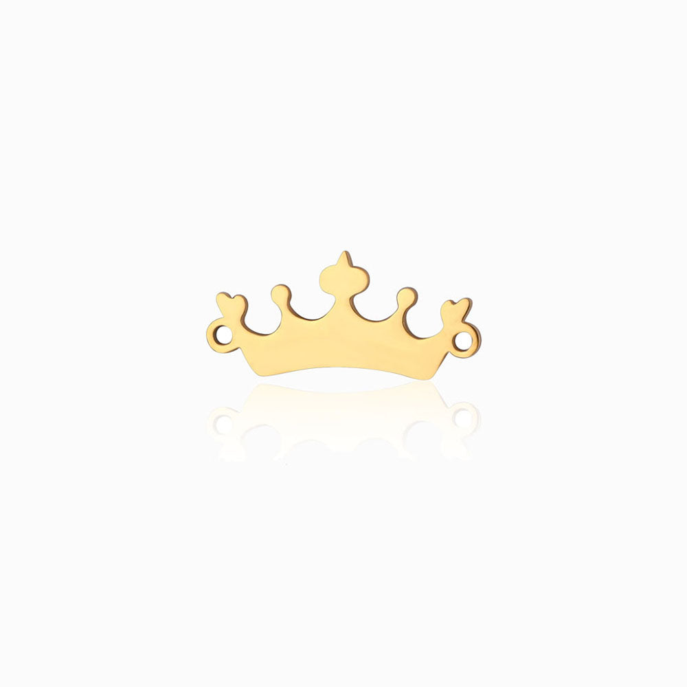 Entremeio Coroa 19x10mm - Aço Inox com Dourado Acabamento Espelhado