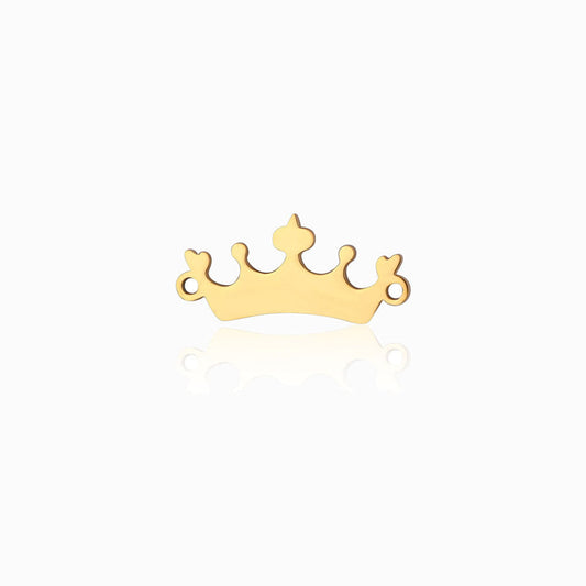 Entremeio Coroa 19x10mm - Aço Inox com Dourado Acabamento Espelhado