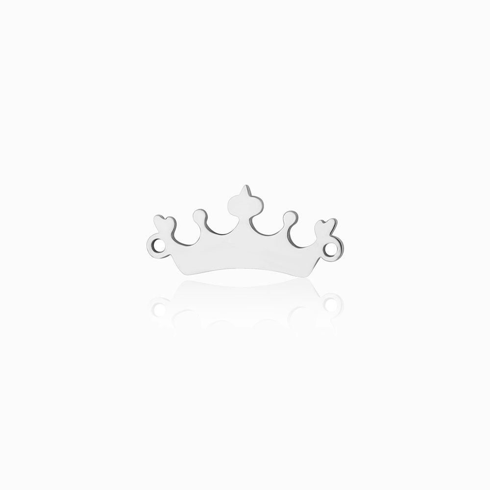 Entremeio Coroa 19x10mm - Aço Inox Prateado com Acabamento Espelhado