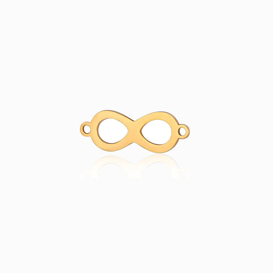 Entremeio Símbolo do Infinito 20x8mm - Aço Inox Dourado com Acabamento Espelhado