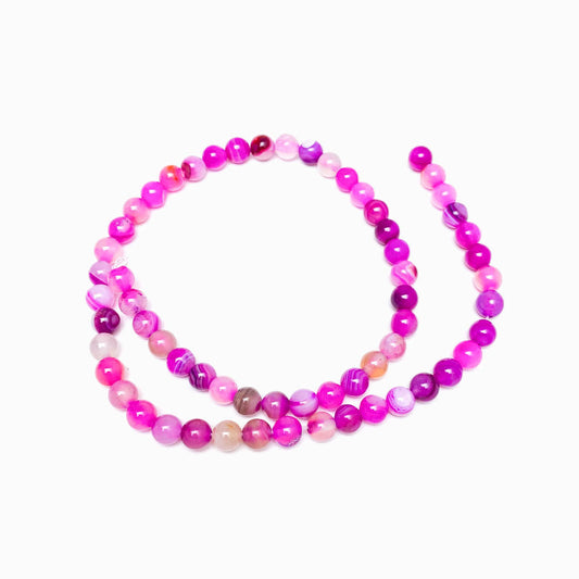 Fiada Contas Ágata Rosa Choque 6mm