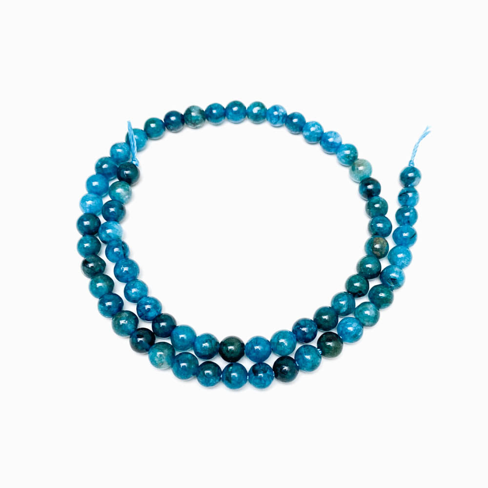 Fiada Contas Apatita Azul 6mm