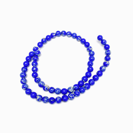 Fiada Contas Jaspe Imperial Azul 6mm