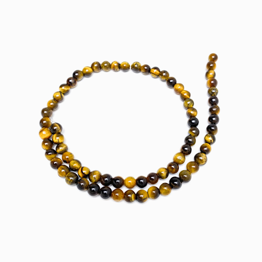 Fiada Contas Olho de Tigre 6mm - Classe AB