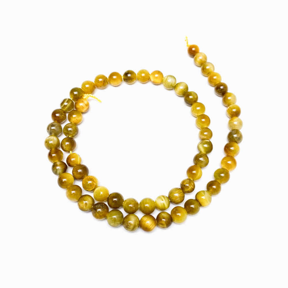 Fiada Contas Olho de Tigre Dourado 6mm