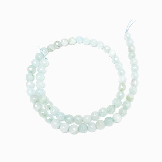 Fiada Contas Facetadas Quartzo Azul Claro 6mm