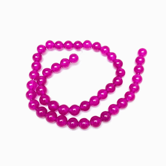 Fiada Contas Quartzo Rosa Choque 8mm