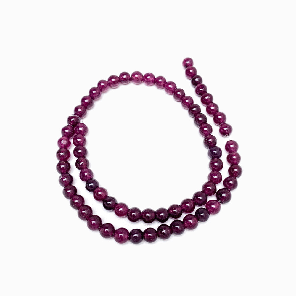 Fiada Contas Quartzo Roxo 6mm